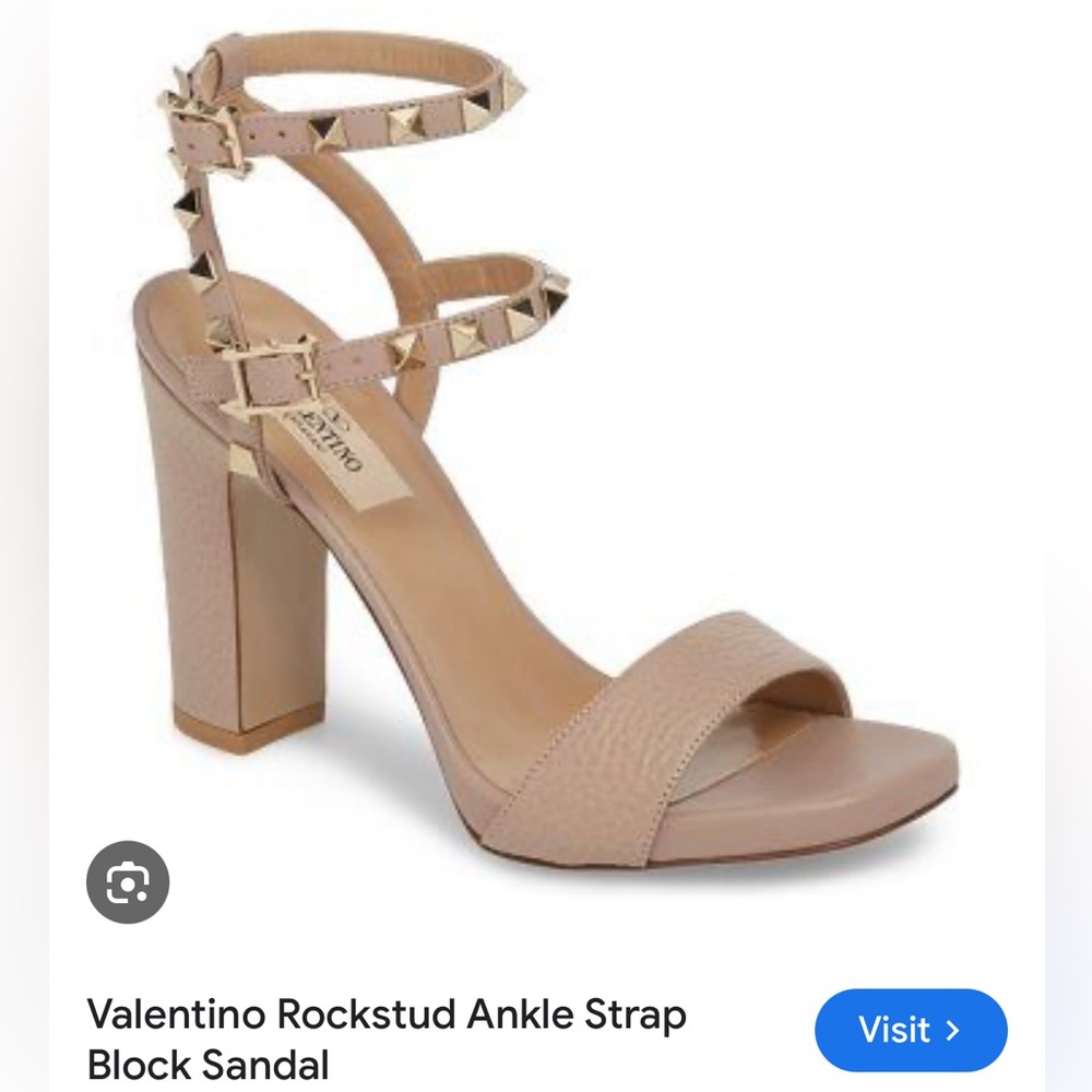 Valentino Rockstud Platform Sandal Double Ankle Strap in Poudre (nude)